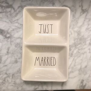 Rae Dunn Just Married Divided Dish